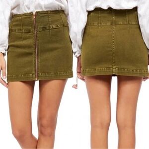 Free People We The Free Olive Mini Skirt Size 26 Size 2